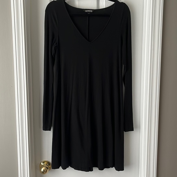 Express Long Sleeve V Neck Dress - Picture 1 of 3